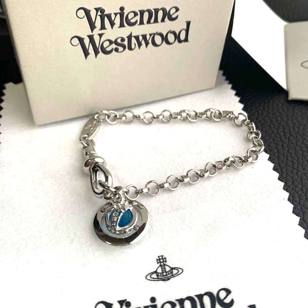 Vivienne Westwood Bracelet Petite Orb 17cm Silver Light blue Sky w