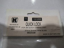 Quick Lock 3m Quick Change Disc 3'x1/4 Shank RPM 30,000 151206