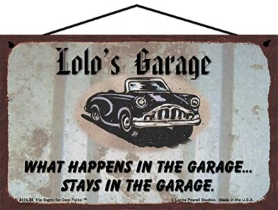 Lolo's Garage Sign Father's Day Gift Automotive Car Workshop Grandpa Grandfather