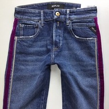 BNWT Ladies Replay HETER BOY FIT BOYFRIEND Blue Jeans Size 4 W23 L30 (479H)