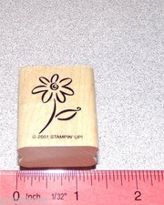 Flower Long Stem Single Stamp with Leaf by Stampin Up A Greeting for All Reasons
