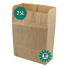 Paper Compostable Kitchen Caddy Bags - Ecosack 20x 25L - Paper Sacks Bags
