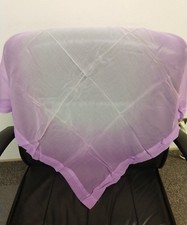 Vintage Purple And White Scarf, Triple Sheer, 100 Rayon, Japan, New Condition 