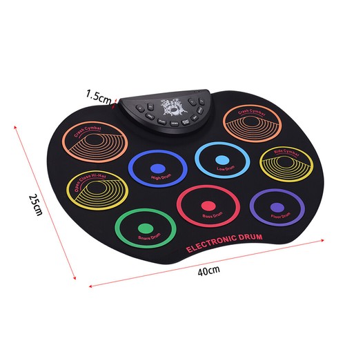 Compact Size Roll-Up Drum Set Electronic Drum Kit 9 Silicon Drum Pads B6A2 - Picture 6 of 9