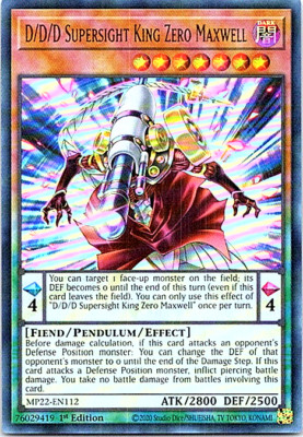 D/D/D Supersight King Zero Maxwell MP22-EN112 Yu-Gi-Oh Near Mint 1st Edition