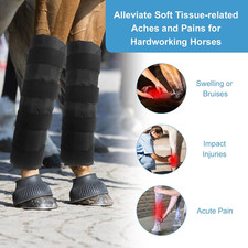 Set of 2 Horses Ice Boots Horse Leg Wraps for Horse Injuries,Full Coverage Equin