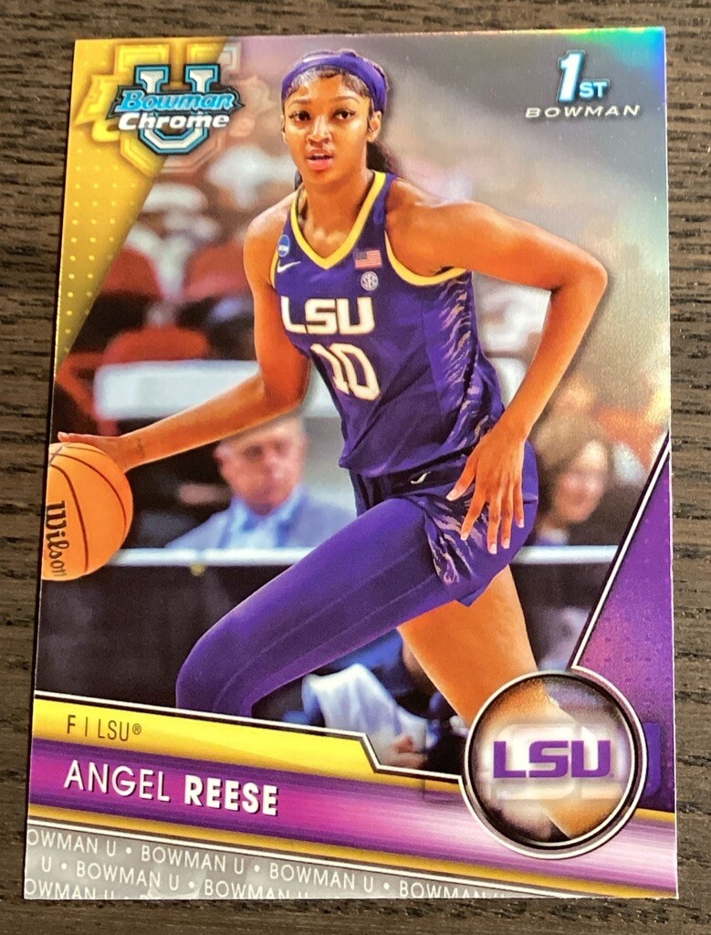 2023-24 Bowman Chrome University Angel Reese #49 1st Bowman Refractor! LSU!