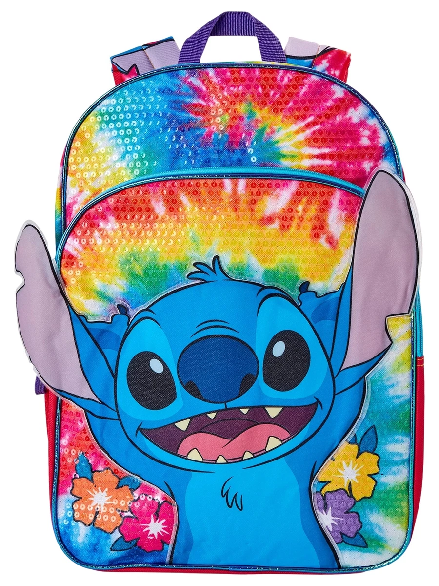 Disney Lilo and Stitch Kids 17 Tie-Dye Backpack, School Book Bag