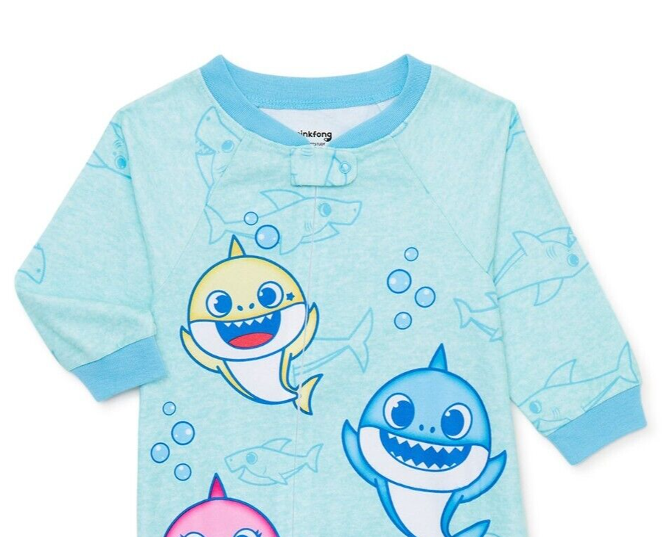 Baby Shark toddler boys/girls footed blanket sleeper size 3T Brand New eBay