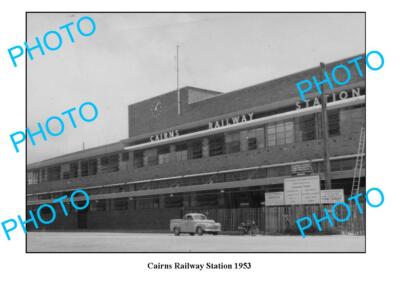 OLD 8x6 PHOTO QLD CAIRNS RAILWAY STATION c1953