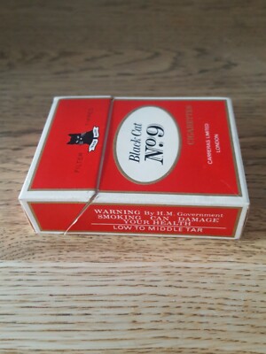 black cat cigarettes for sale EMPTY Packet 20 Black Cat No.9 Carreras Limited London Mint Condition