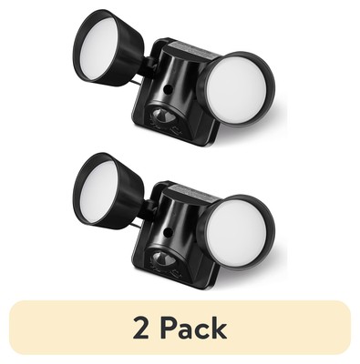 (2 pack) 2-Head LED Direct Wire Motion Sensing Outdoor Security Light,120 degree