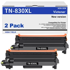 2PK TN830XL Toner Compatible for Brother TN830 XL DCP-L2647DW HL-L2405W L2460DW