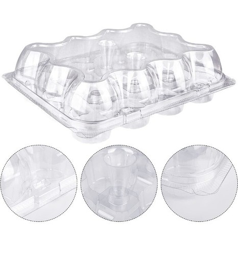 12 Counts X 15 Sets Cupcake Containers 12 Count Cupcake Boxes Plastic Cupcake C - Picture 3 of 3