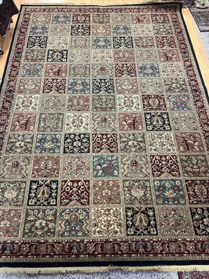 9'2" x 13' Belgian Bakh tiari Design Oriental Rug - Full Pile - 100% Wool - Image 2 of 4