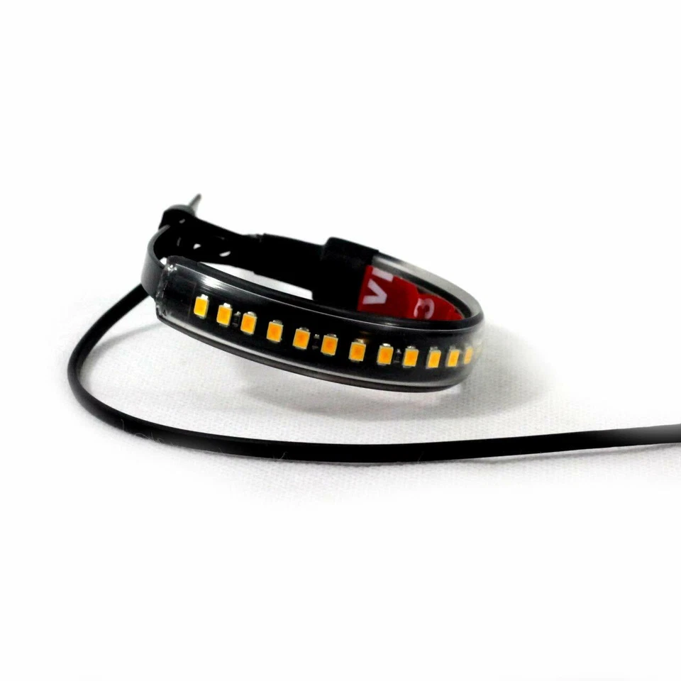 Wrap-around Amber LED Turn Signal Light Strips for Motorcycle & Dirt Bike Forks - Image 2 of 3