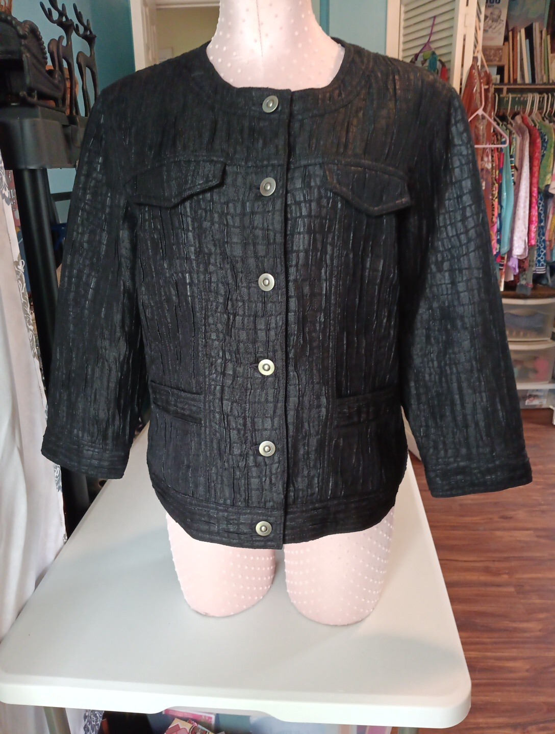 Ruby Red Women's Size 12 Black Jacket Classic Tre… - image 6