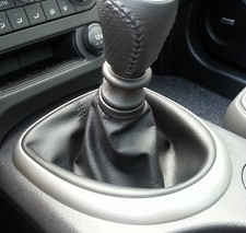 Nissan Qashqai 2006 - 2014 Passt Schaltsack Echtes Leder Schwarz Made IN Italy