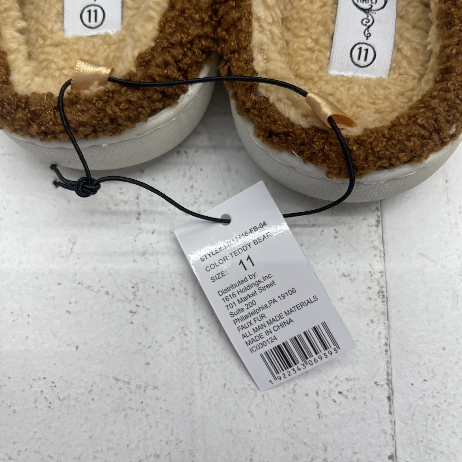 SAOLA Sole Mates Marrone Orsacchiotto Slip On Casa Scarpa Pantofole Donna Taglia 11 Nuove