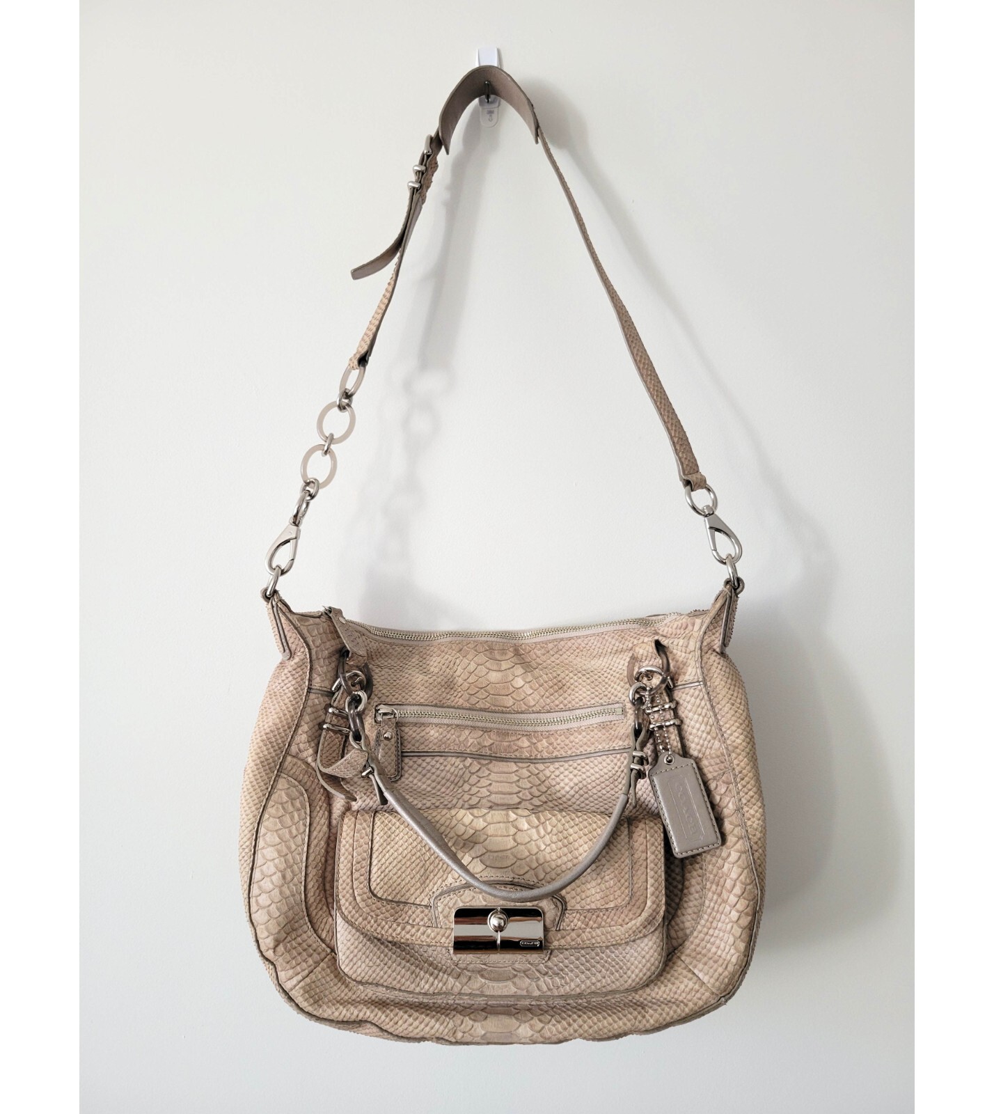 COACH Kristin Pinnacle Embossed Python Laila Roun… - image 2