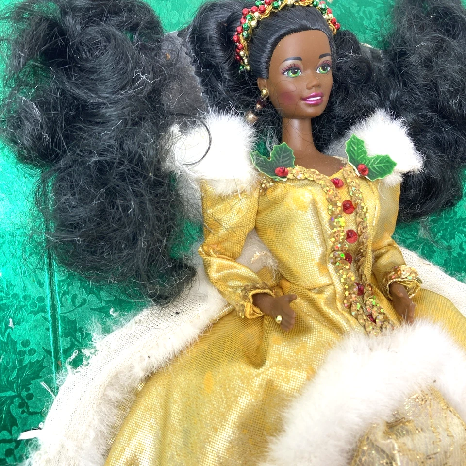 Muñeca Barbie afroamericana vintage Happy Holidays edición especial 1994 Foto 4 de 4