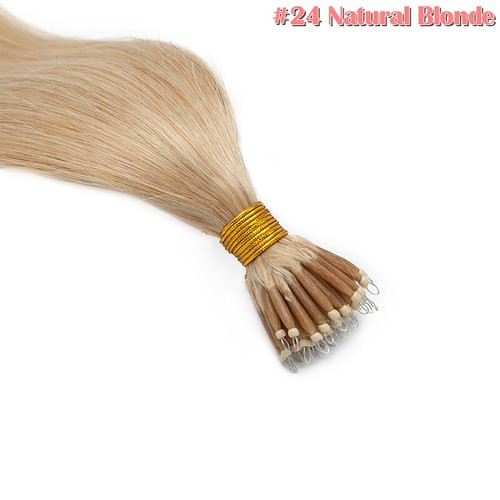 Nano Ring Tip 100% Remy Human Hair Extensions Micro Loop Beads Ombre Thick 150G - Picture 61 of 83