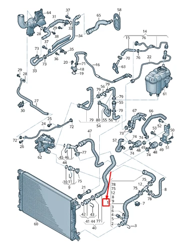 NEU AUDI A4 8W UNTERER KÜHLER KÜHLMITTELSCHLAUCH 8W0122055BN ORIGINAL - Bild 1 von 5