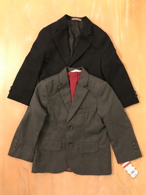 Cat & Jack, Dockers, Boys Suit Jackets Lot of 2 (1 New) 1 Black, 1 Gray Size 4