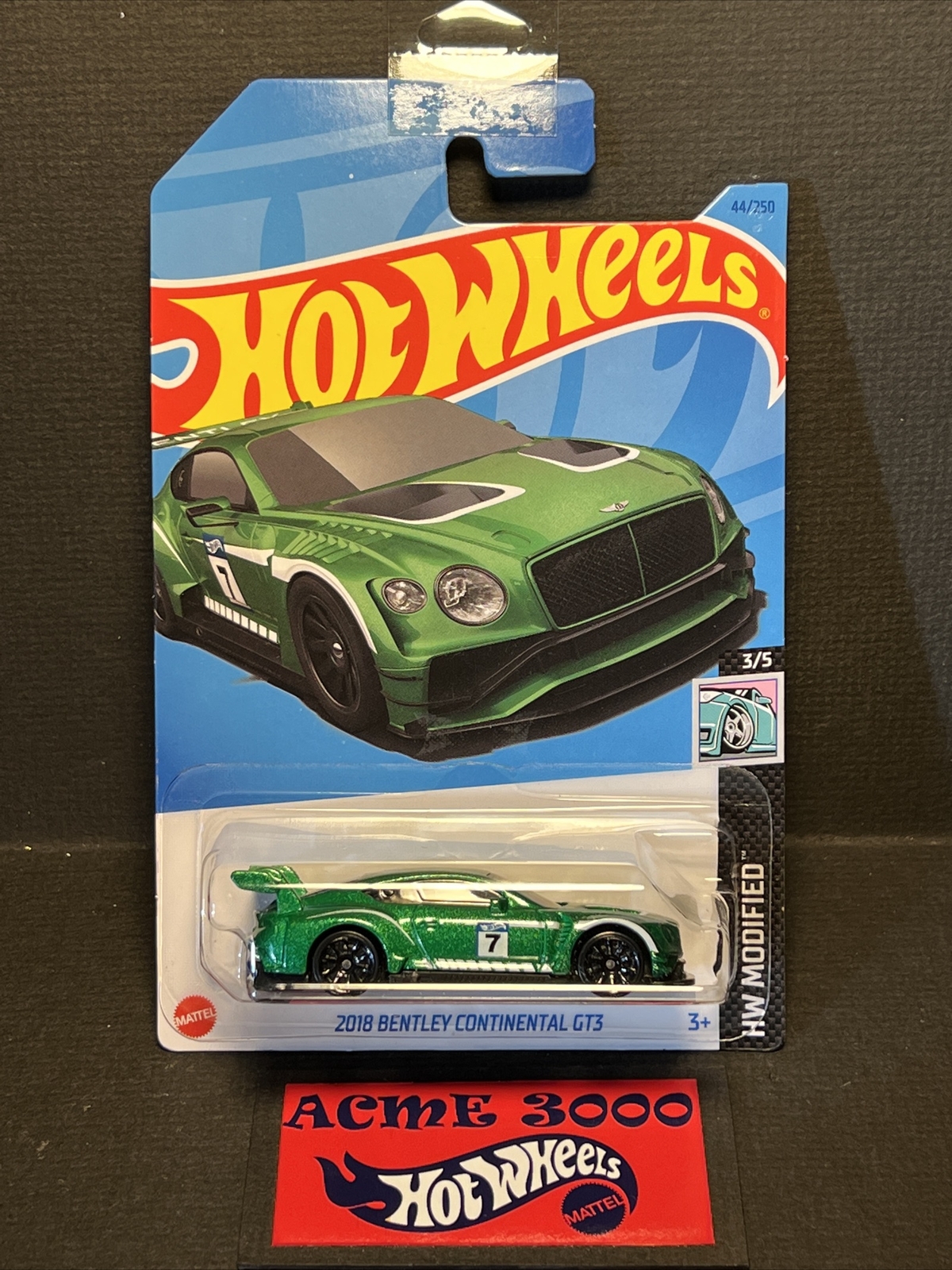2023 Hot Wheels 2018 BENTLEY CONTINENTAL GT3 44/250 HW MODIFIED 3/5 Long HKH84
