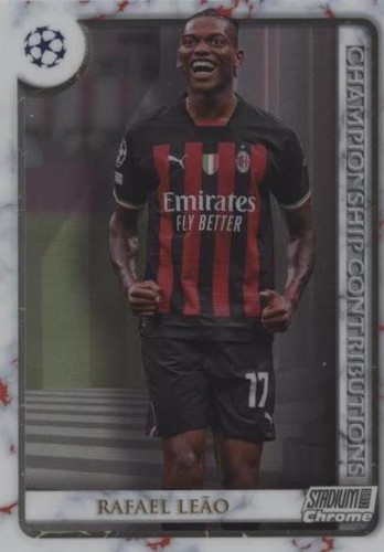 2022-23 Topps Stadium Club Chrome UCL AC Milan Rafael Leao Aqua