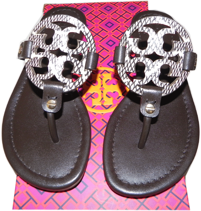 Tory Burch Miller Tanga Sandalia Zapato De de Cuero Estampado de De Pitón Flip Flop 5 - 35 b02999 Tory Burch Miller Tanga Sandalia Zapato De de Cuero Estampado de De Pitón Flip Flop 5 - 35 b02999