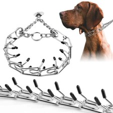 UK Pet Dog Training Prong-Pinch Adjustable Metal Steel Chain Choke Spike Collar