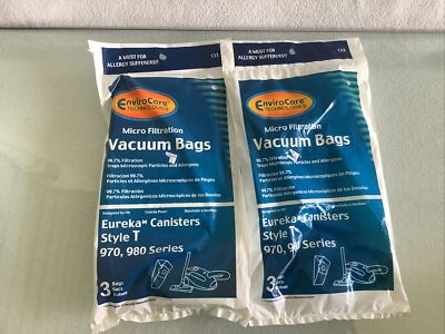 2 Pkgs-EnviroCare Replacement Vacuum Bags for Eureka Style T 970 980