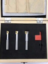 MICRO 100 #60-3003 3pc. Set. 3/8, 1/2 & 5/8 Coolant Thru End Mill Set W/inserts