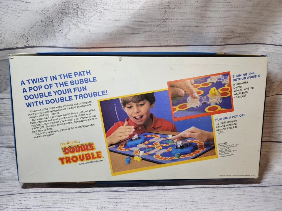 Vintage DOUBLE TROUBLE Boardgame from Milton Bradley - 1987 - COMPLETE! - Image 3 of 4