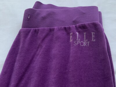 ELLE SPORT PURPLE VELVET TRACKSUIT BOTTOMS M UK