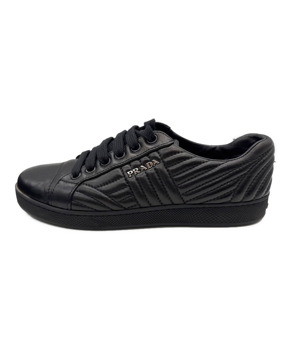 プラダ　靴36 Prada Size 36 Women's Lace Up Leather Flats Sneakers in