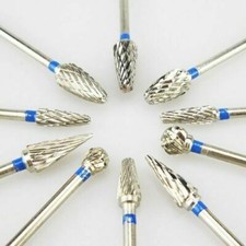 10 PCS Dental Lab Polishing Bur Drills Tungsten Steel Carbide Burs 2.35MM US