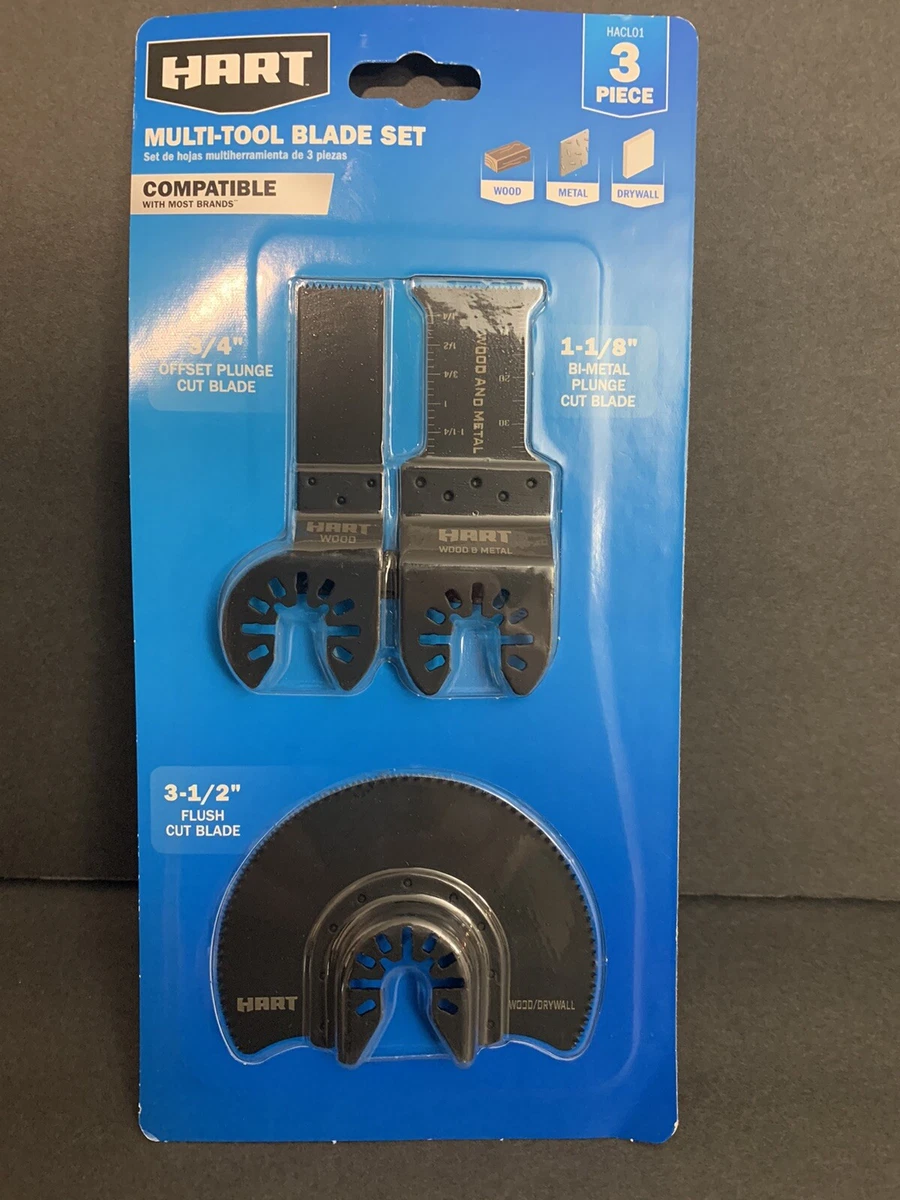 NEW Hart 3 Piece Multi Tool Flush Plunge Cut Blade Set Compatible