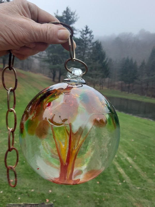 Glass Hand Blown Ornament 6" Wide