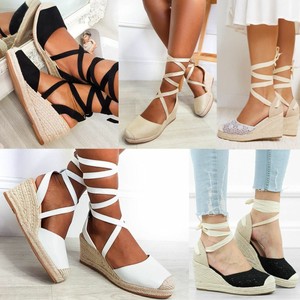 tie up wedge sandals