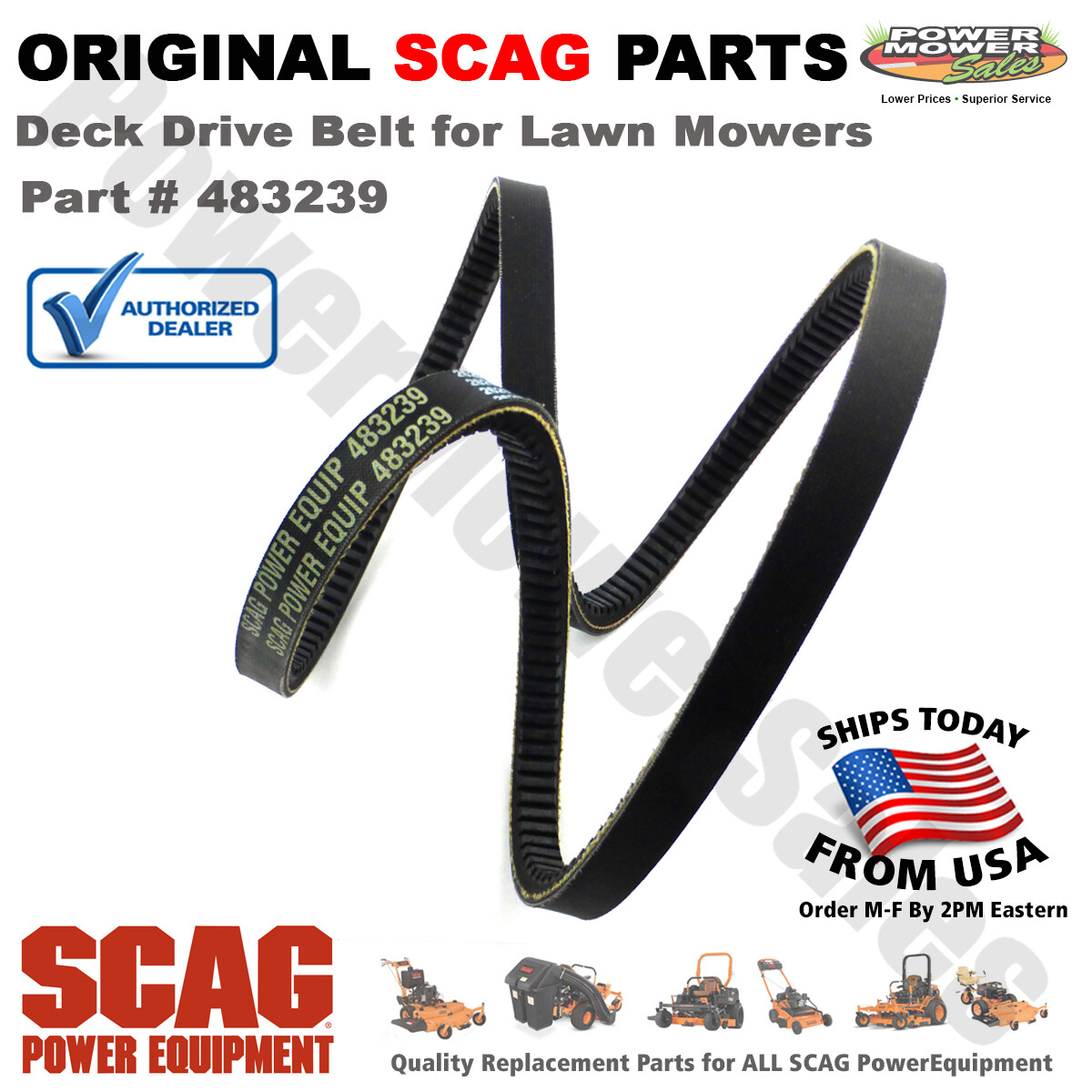 Scag Deck Belt (Right Hand Side) for Lawn Mower SMTC-48V Tiger Cub