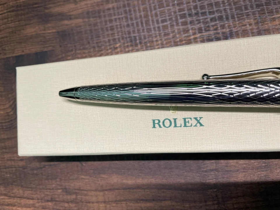 Nuevo ~ Bolígrafo Rolex Vintage Acabado Platino Plata Coleccionable Foto 4 de 4