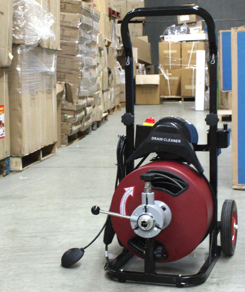 Limpiador eléctrico de zuecos de serpiente de drenaje de 50 pies x 1/2" motor de 1/2 HP con cable de alimentación de 50'