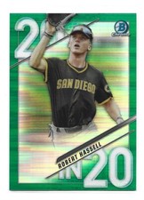 Robert Hassell - 2020 Bowman Chrome- 20 in 20 Green Refractor /99 - Padres/Nats