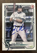 EVAN WHITE Signed 2021 Bowman Baseball Card #89 SEATTLE MARINERS RC Rookie AUTO