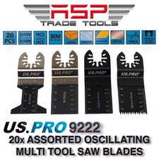 20 PCS Mix Oscillating Multi Tool Saw Blades Set Carbide Blade Metal Wood Cutter