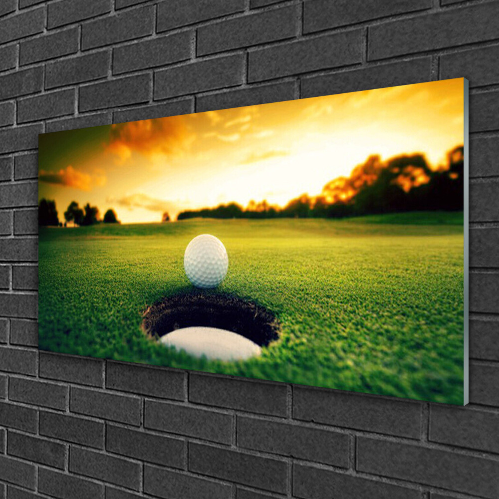 Tableau sur verre acrylique 100x50 cm pour masquer un mur vide avec du golf