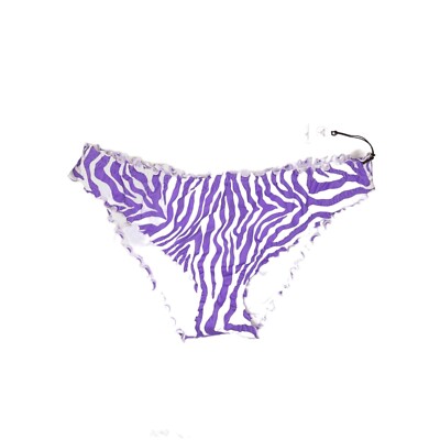 Shade and Shore Women Cheeky Ruffle Bikini Bottom Purple Print Size XL 16  18