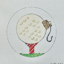 Alice Peterson HP Needlepoint Canvas 13 ct Golf Ball golfing Christmas ornament